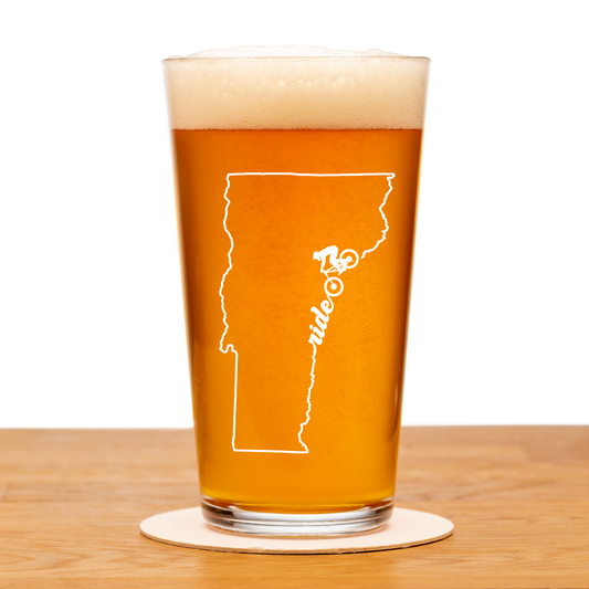 Ride Vermont Pint Glass